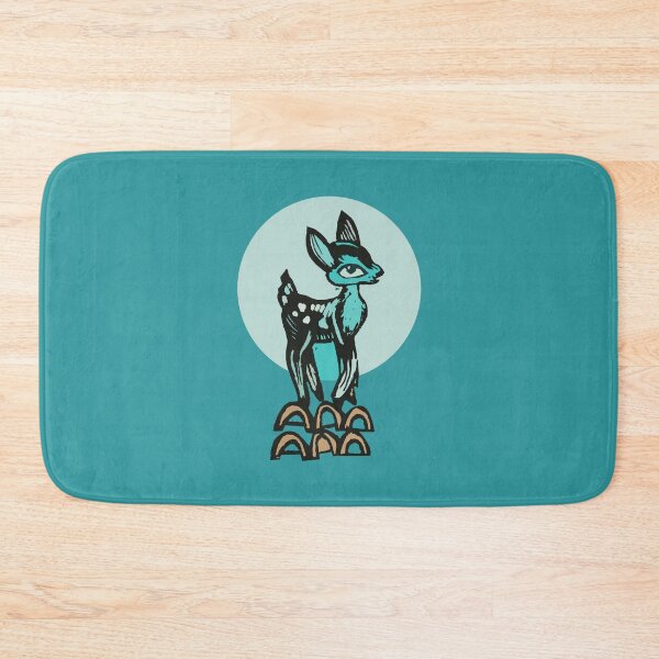 Item preview, teal bambi, cute, vintage deer designed and sold by sonabeam.