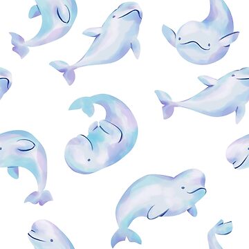 Beluga Whale Swimming Sticker by katdrawsit for iOS & Android