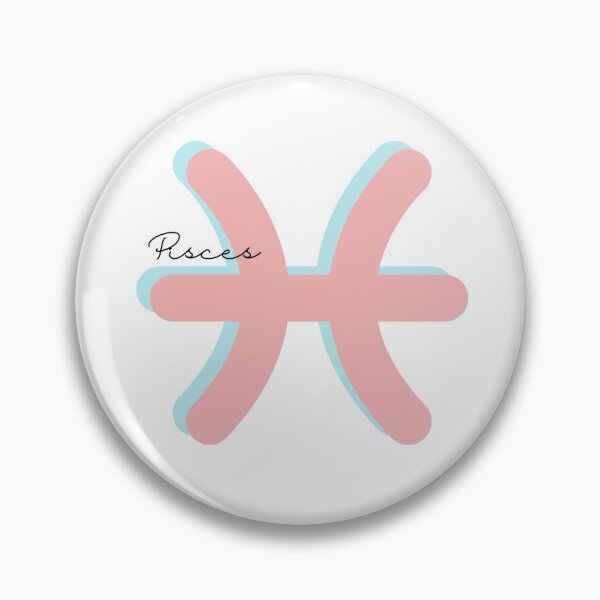 Item preview, Minimalist Pisces Zodiac sign pastel pink and teal colors with black handwritten text designed and sold by milkasweet.