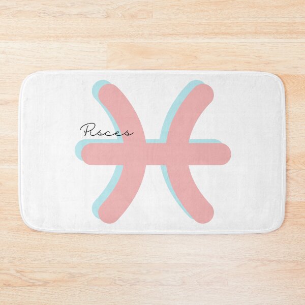 Item preview, Minimalist Pisces Zodiac sign pastel pink and teal colors with black handwritten text designed and sold by milkasweet.