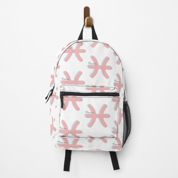 Item preview, Minimalist Pisces Zodiac sign pastel pink and teal colors with black handwritten text designed and sold by milkasweet.