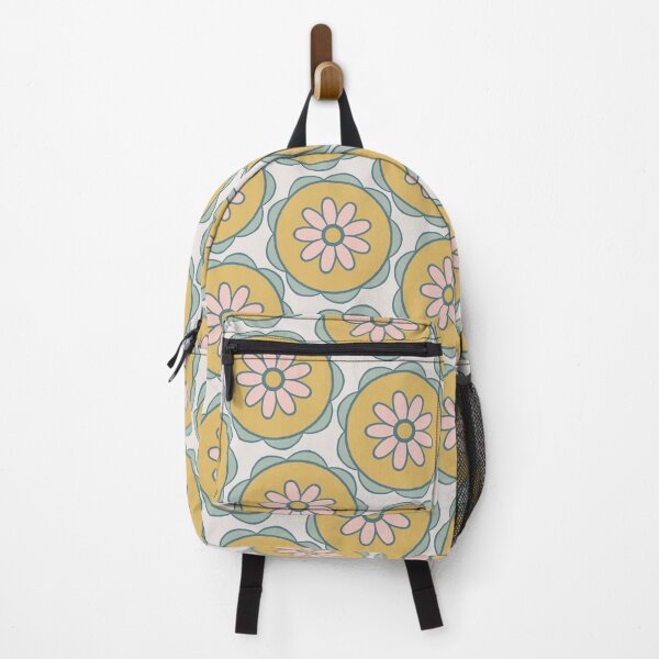 Item preview, Retro Boho Mandala Flower Pattern Mustard Yellow, Teal, and Pastel Pink designed and sold by OpalEllery.