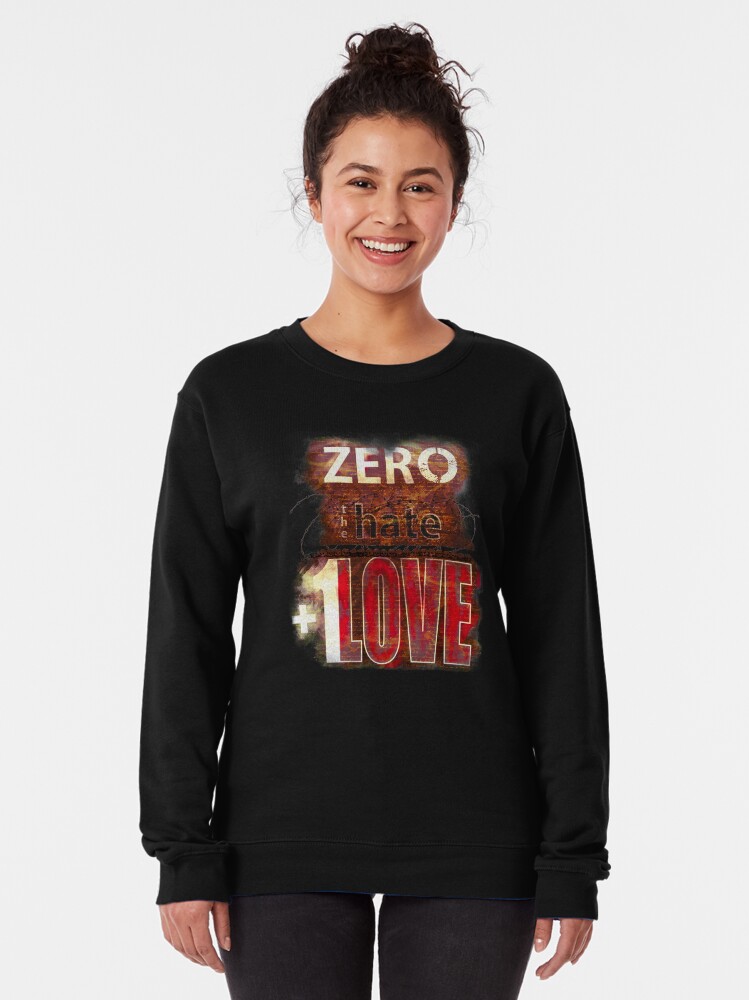 Alternate view of Zero hate +1LOVE Mystery Skulls Pullover Sweatshirt