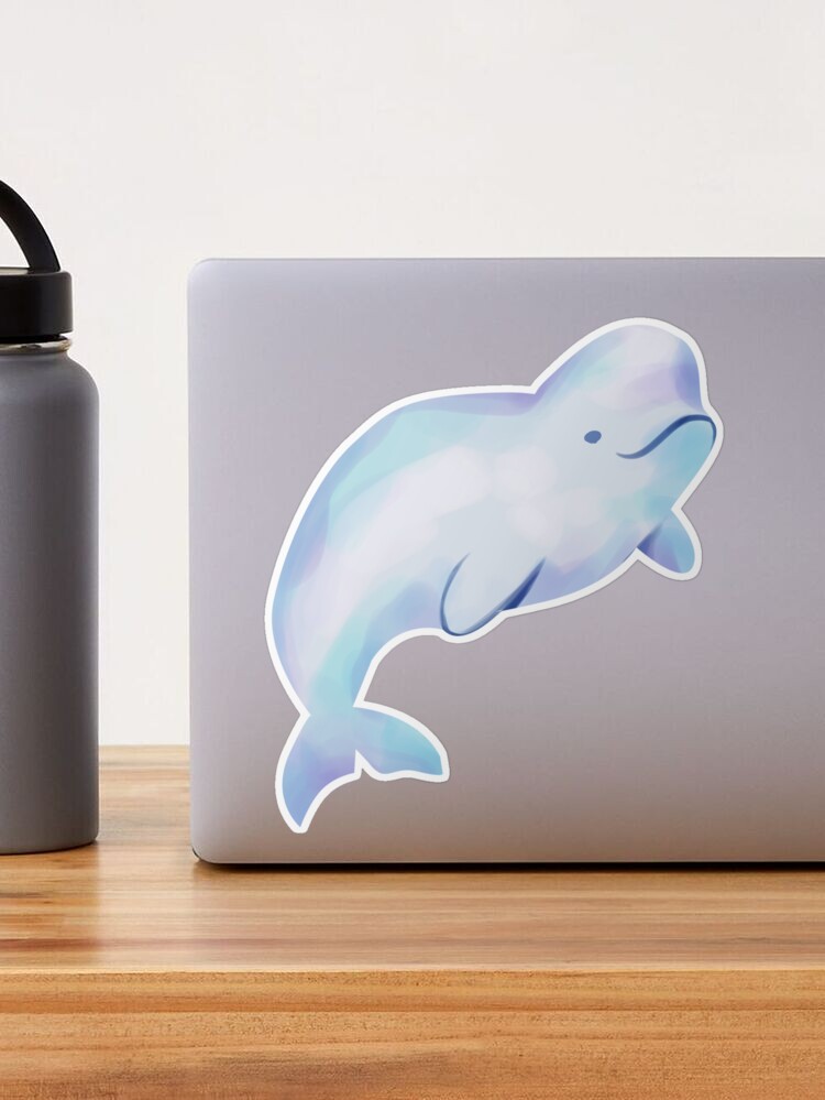 Beluga Whale Swimming Sticker by katdrawsit for iOS & Android