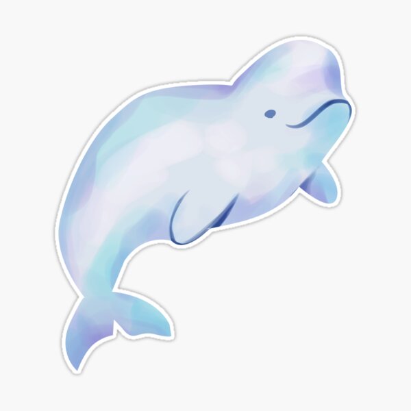 Beluga Whale Swimming Sticker by katdrawsit for iOS & Android