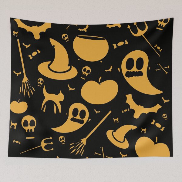 Item preview, Pumpkin Ghost Skeleton Halloween Pattern designed and sold by NicholasForbes.