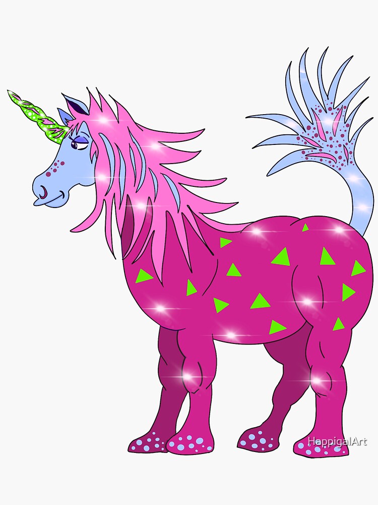 Mystical Magical Unicorn Pink by HappigalArt