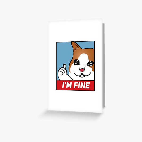 Carte De Vœux Chat Triste Pouce En L Air Meme Par Dzsergio Redbubble