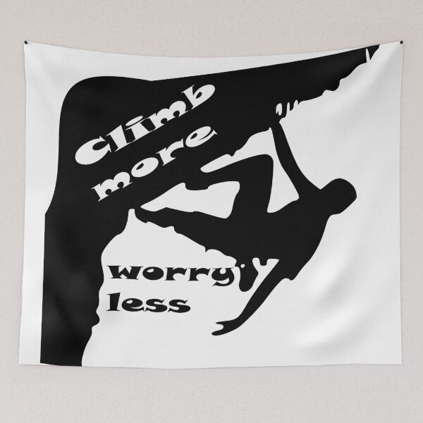 Item preview, climb more worry less designed and sold by climbing-tees.