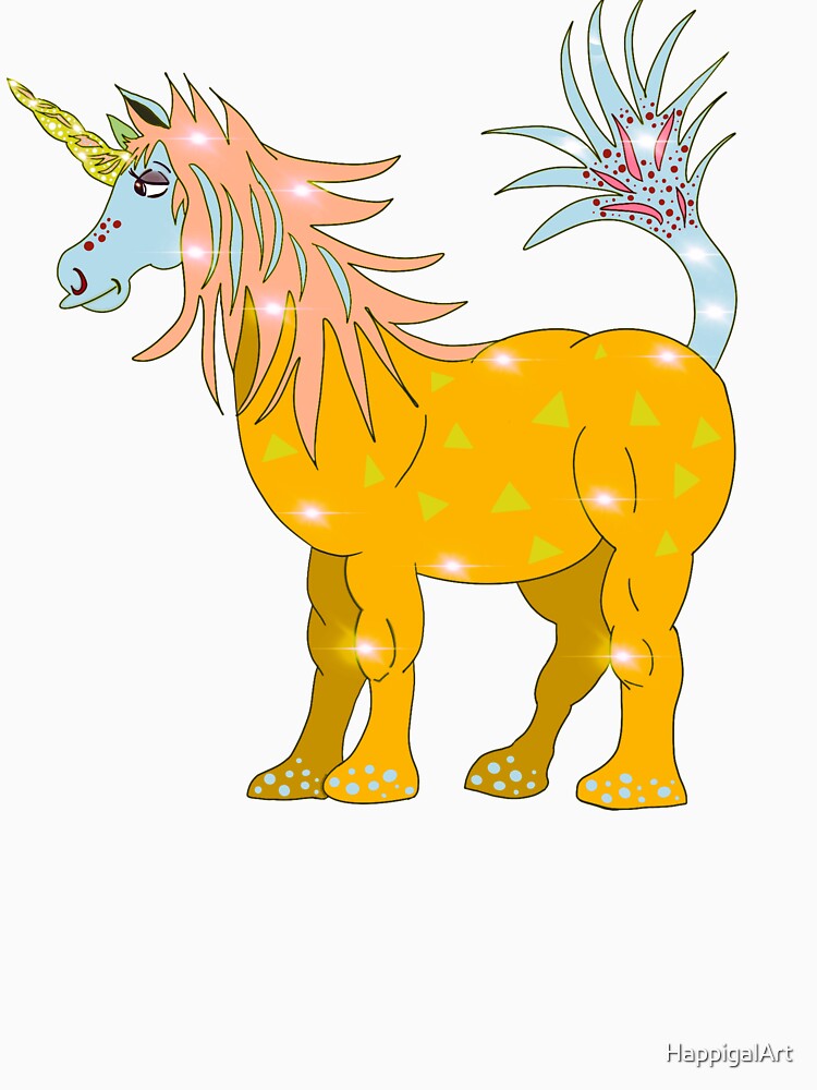 Mystical Magical Unicorn Yellow by HappigalArt