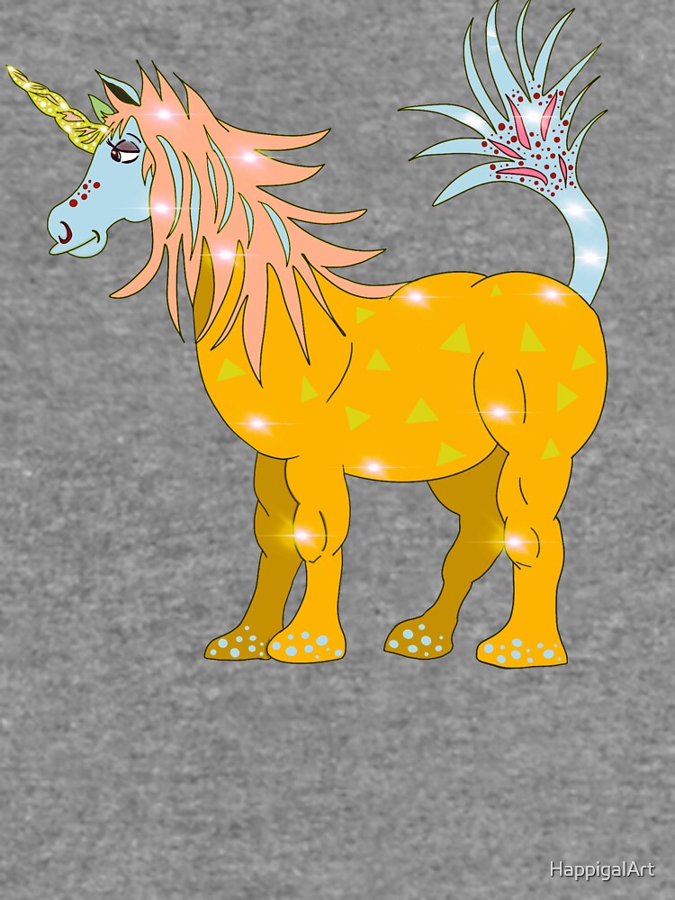 Mystical Magical Unicorn Yellow by HappigalArt