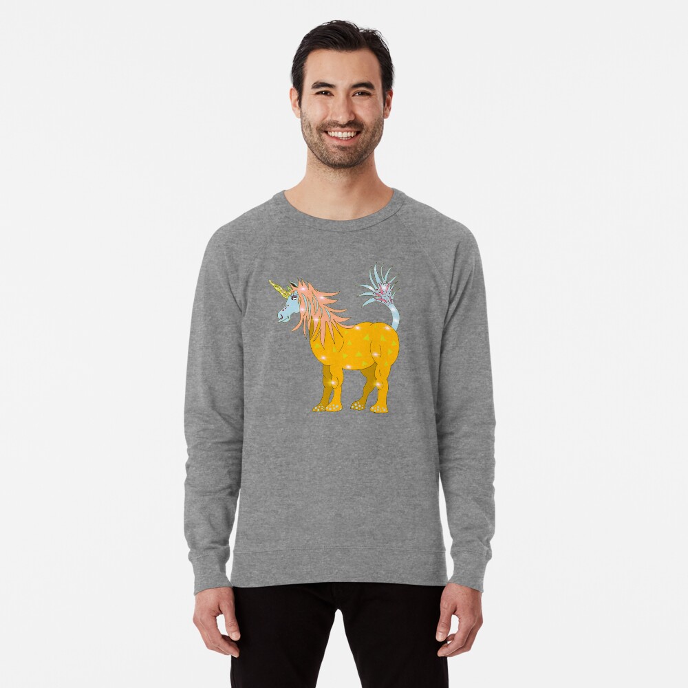 Mystical Magical Unicorn Yellow Lightweight Sweatshirt