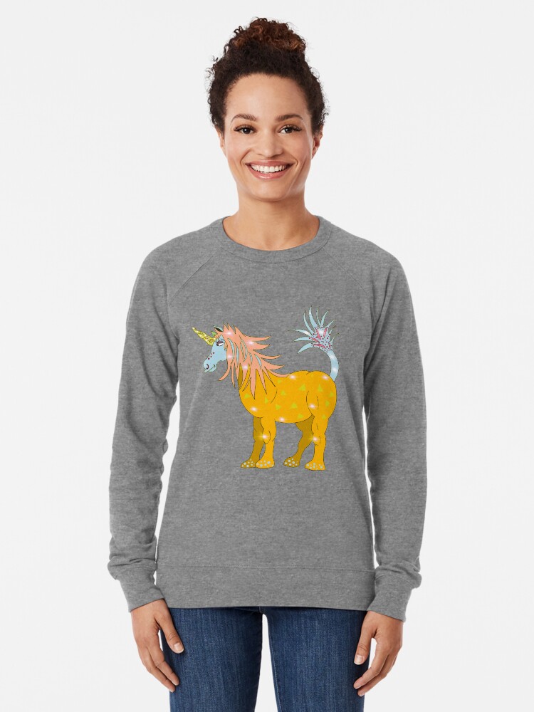 Alternate view of Mystical Magical Unicorn Yellow Lightweight Sweatshirt
