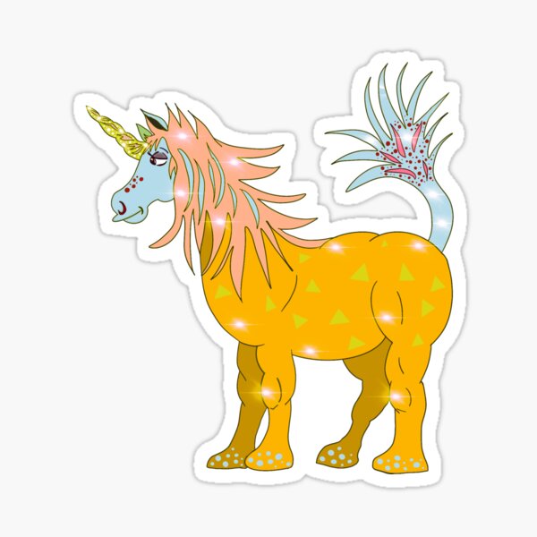 Mystical Magical Unicorn Yellow Sticker