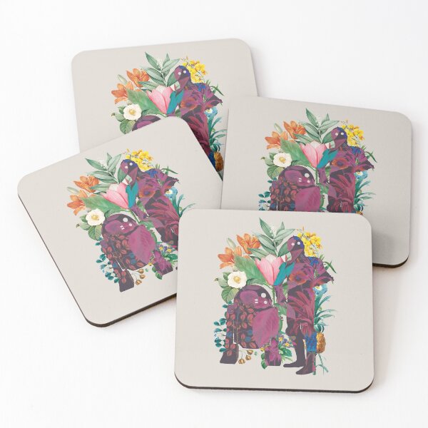 Item preview, Robotany - Robots and vintage botanical flower illustrations - colour variant designed and sold by thedesigngarden.