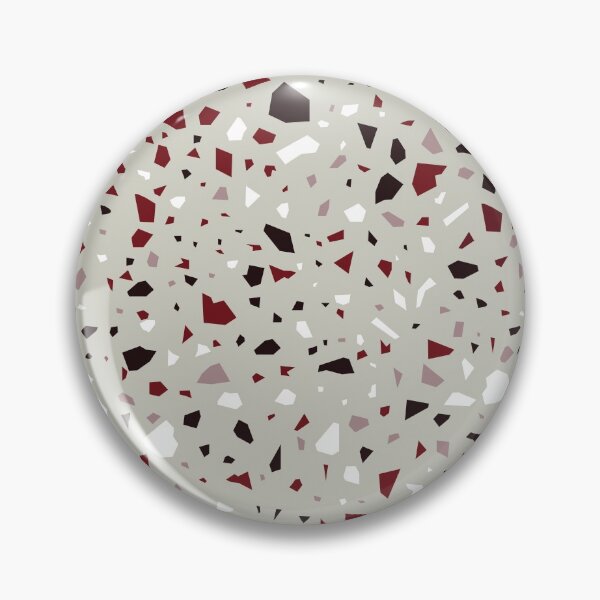 Item preview, Terazzo Dark Maroon Brown and White on Grey Pattern designed and sold by Alicia Chee.