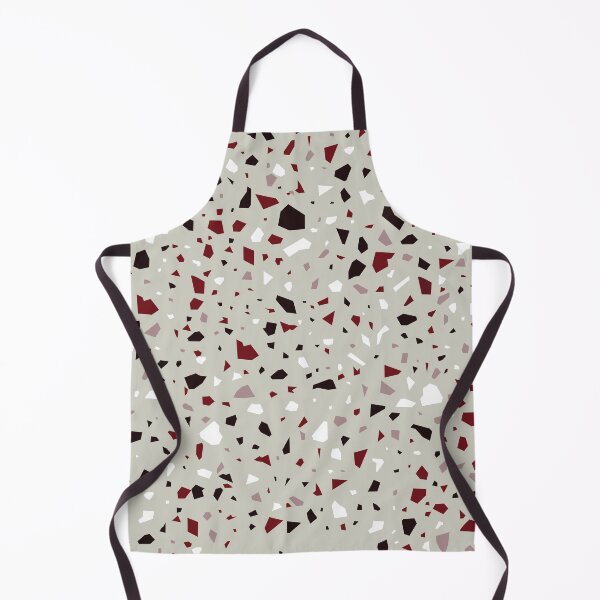 Item preview, Terazzo Dark Maroon Brown and White on Grey Pattern designed and sold by Alicia Chee.