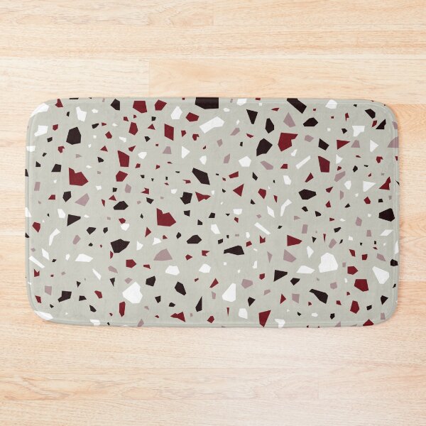 Item preview, Terazzo Dark Maroon Brown and White on Grey Pattern designed and sold by Alicia Chee.