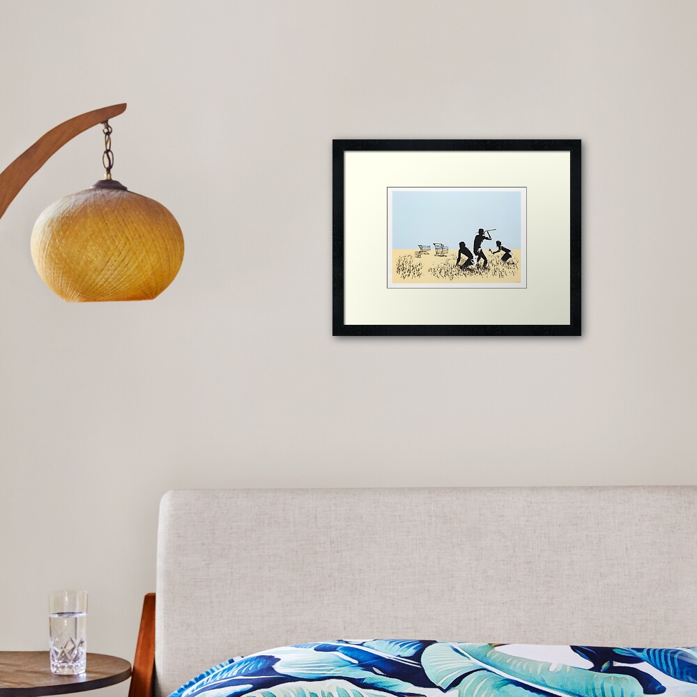 Banksy Trolley Hunters Framed Art Print