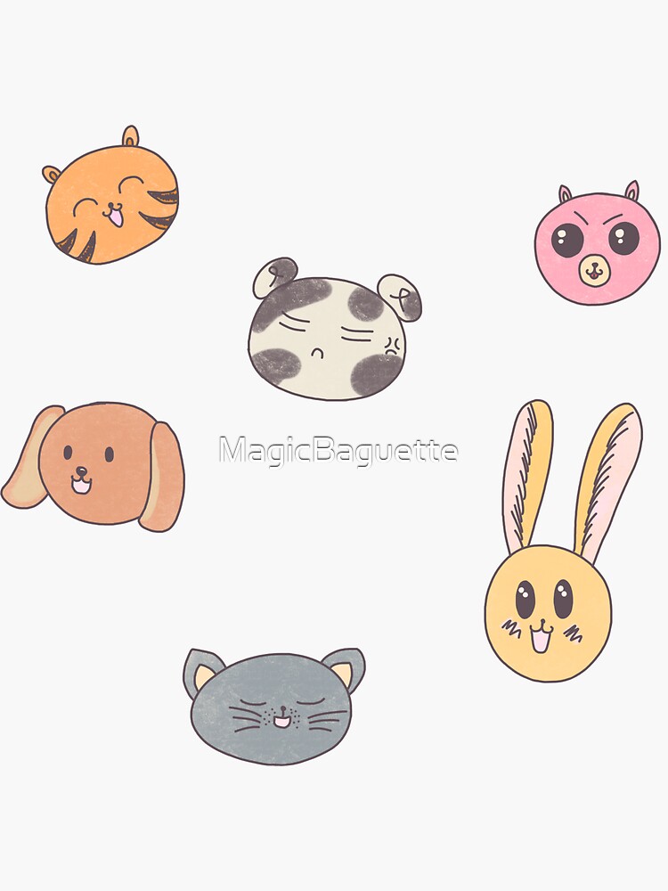 Kawaii Stickers - Cute Stickers for Journaling - 6 Sheets Small Cartoon Cat  Dog Panda Bear Animal Waterproof Mini Stickers Pack for Phone Case Laptop