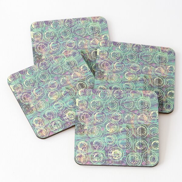 Item preview, Turquoise Stamped Circles designed and sold by nighthawkstudio.