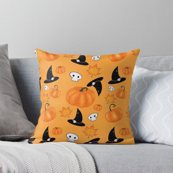 Artikelvorschau, Herbst Halloween Muster - Hexenhüte, Schädel und Kürbisgewürz entworfen und verkauft von CoffeePandaArt.