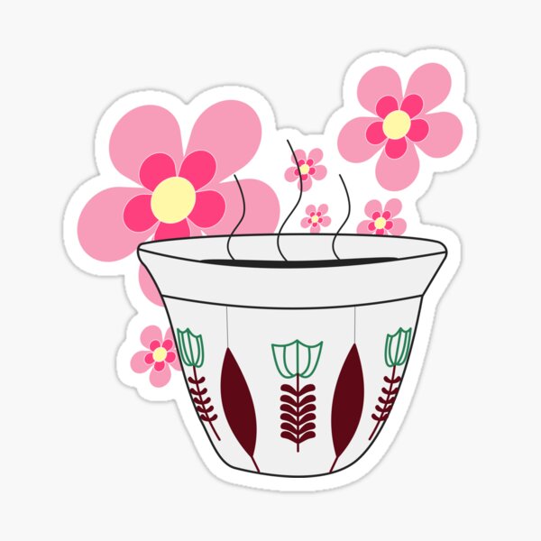 Item preview, Arabic morning coffee cup with pink flowers designed and sold by Ralph Hossepian.