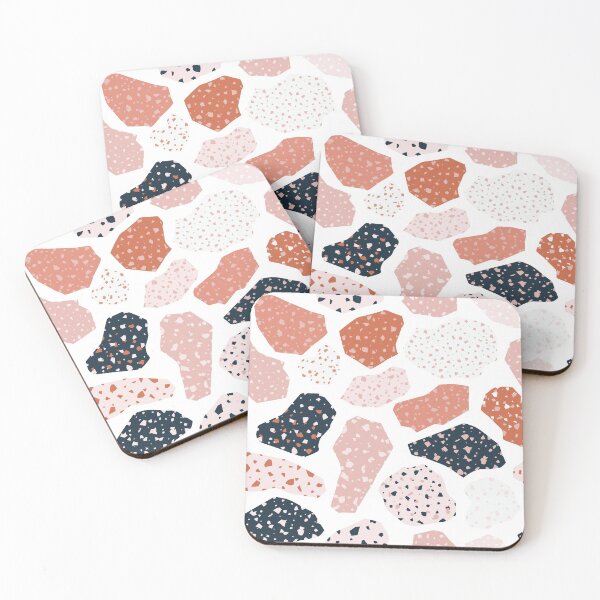 Item preview, Terazzo Dark Blue Orange and Pink on White Pattern designed and sold by Alicia Chee.
