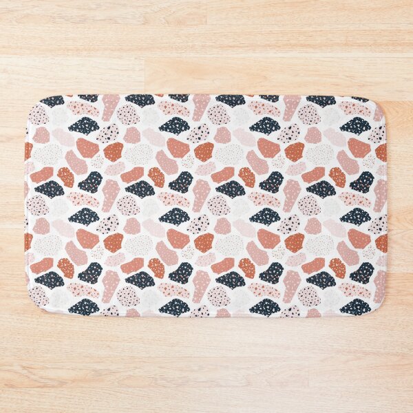 Item preview, Terazzo Dark Blue Orange and Pink on White Pattern designed and sold by Alicia Chee.