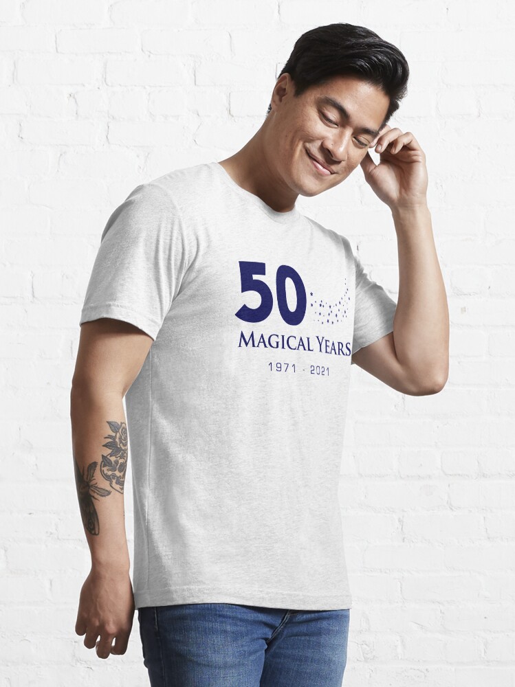 Thumbnail 3 of 7, Essential T-Shirt, 50 Magical Years - Stars (Blue Text) designed and sold by 1923mainstreet.