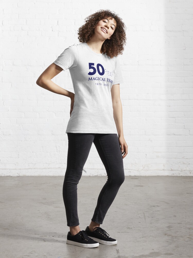 Thumbnail 4 of 7, Essential T-Shirt, 50 Magical Years - Stars (Blue Text) designed and sold by 1923mainstreet.