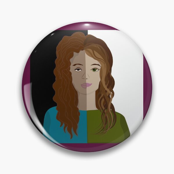 Item preview, Girl half face white, half dark-skinned. Painted portrait of a caucasian on a black and white background designed and sold by Liza-RKS.