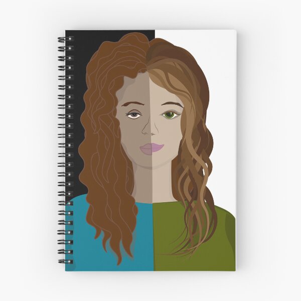 Item preview, Girl half face white, half dark-skinned. Painted portrait of a caucasian on a black and white background designed and sold by Liza-RKS.
