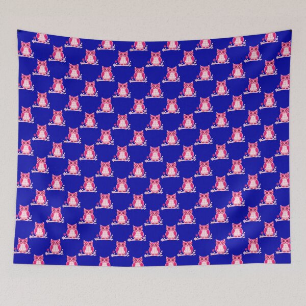 Item preview, Pink Owl Pattern Print designed and sold by ThingsByJoy.