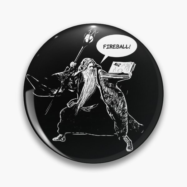 Item preview, Wizard Casting Fireball - RPG Black and White Comic Design designed and sold by gabrielbdo.