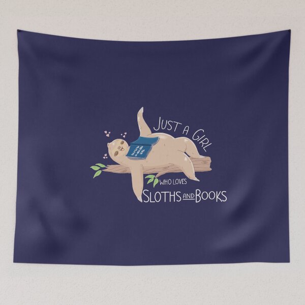 Item preview, Just a Girl who loves Sloths and Books designed and sold by tinypurpleland.