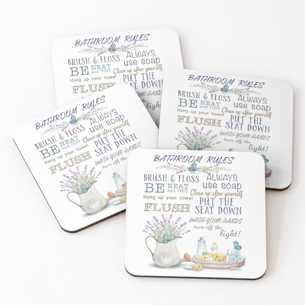 Item preview, Lavender Bathroom Rules 2 designed and sold by Jean Plout.