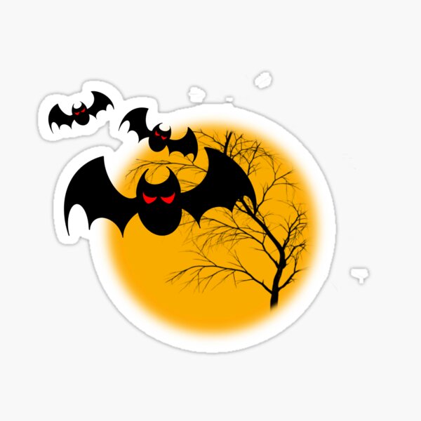 Item preview, Famille de chauve-souris mignonnes en train de voler devant la lune et un arbre mort designed and sold by BV-creas.