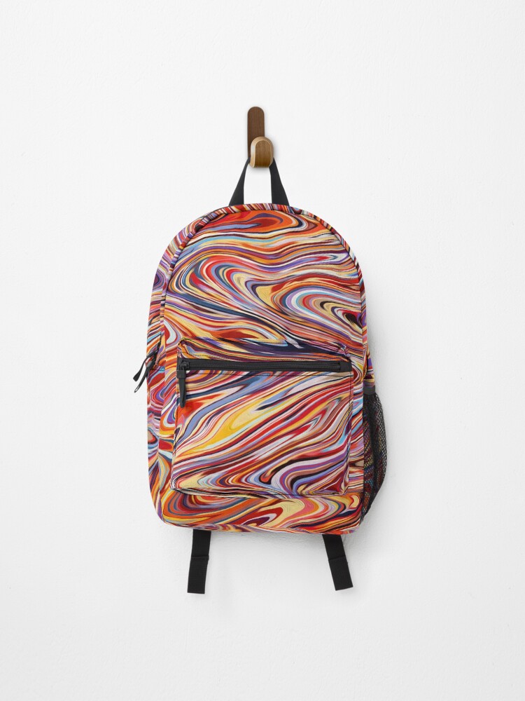 Thumbnail 1 of 3, Backpack, Colorful Liquid Effect Marble Pattern designed and sold by AyselZDesign.