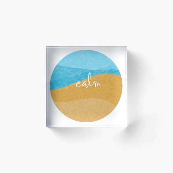 Beach Swirl Calm Acrylic Block