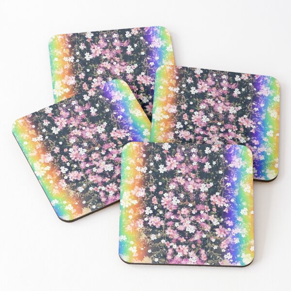 Item preview, Pink Flowers and Rainbows designed and sold by MistyJoy.