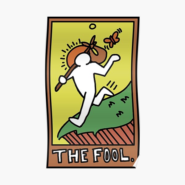 Keith Haring inspirierte Fool Tarot Poster