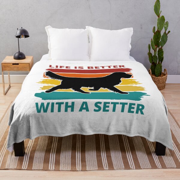 Item preview, Setter dog silhouette on retro brush strokes / life is better with a setter designed and sold by portrait4you.