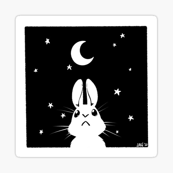 Bun, Moon, and Stars Sticker