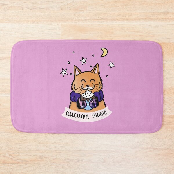 Item preview, Sweet Pink Twilight Autumn Kitty with Hot Chocolate  designed and sold by HappyPawtraits.
