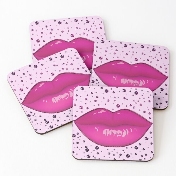 Item preview, Kissable pink lips with lipstick lips designed and sold by GlamourChick.