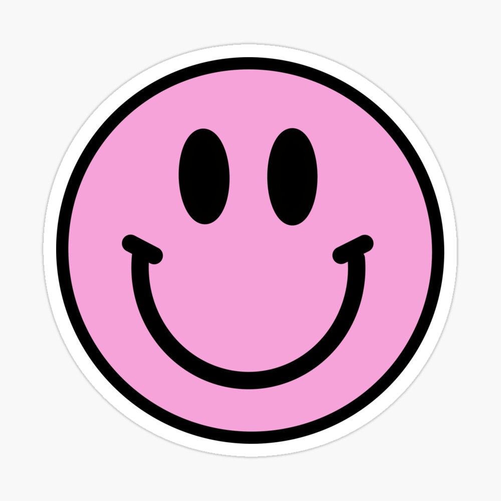 Pink Smiley Face Aesthetic Poster By Gdm123 Redbubble