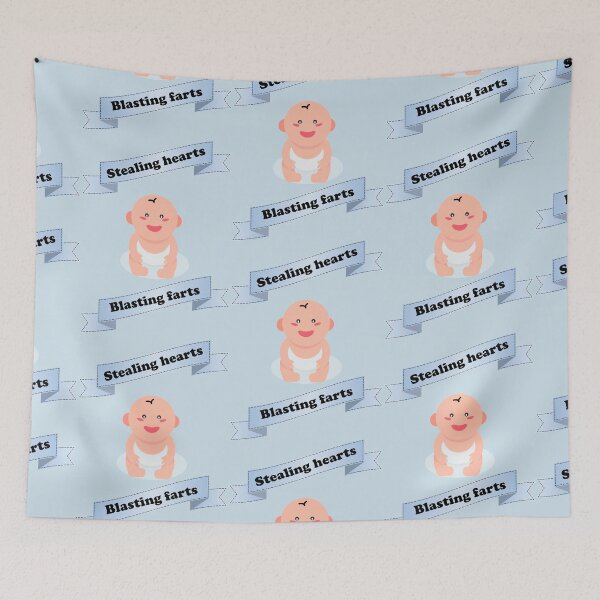 Item preview, Stealing hearts and blasting farts cute baby blue banner designed and sold by Deegital18.