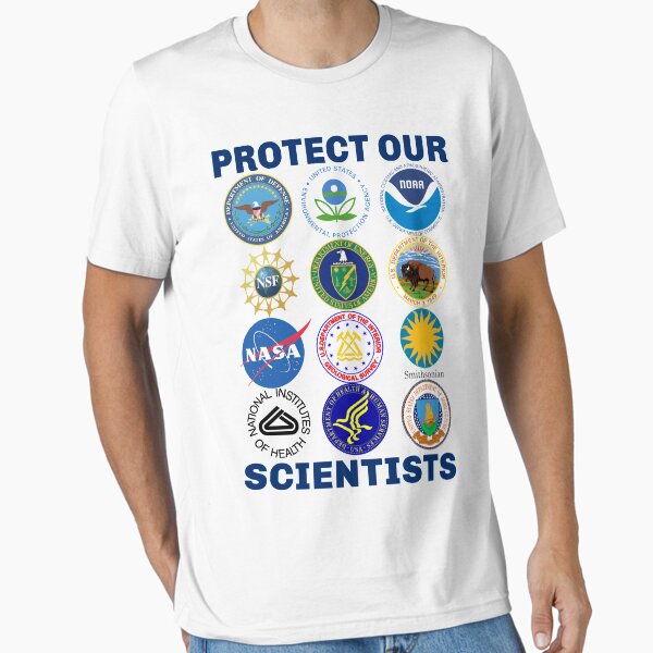 Vista previa del artículo con la obra «Protejamos a nuestros científicos Marcha científica Pro-ciencia Ambientalismo Cambio climático Resistencia Anti-Trump», diseñado y vendido por lovenotdivision.