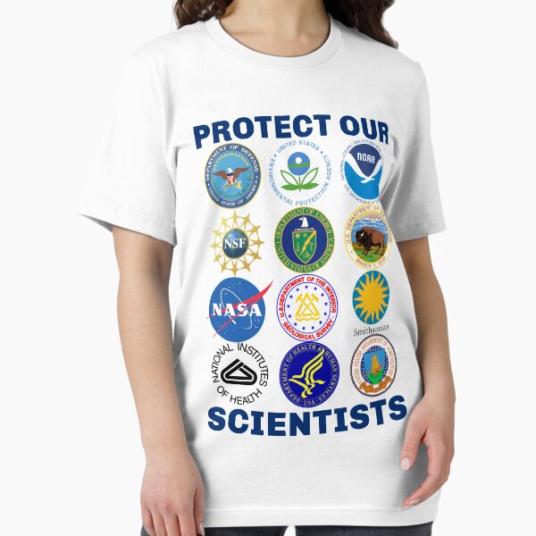 Vista previa del artículo con la obra «Protejamos a nuestros científicos Marcha científica Pro-ciencia Ambientalismo Cambio climático Resistencia Anti-Trump», diseñado y vendido por lovenotdivision.